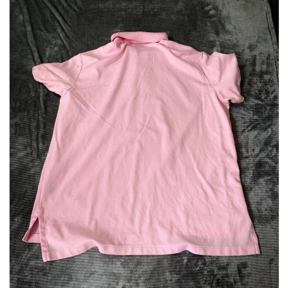 Polo Ralph Lauren Mens XXL Pink Short Sleeve Cotton Pique Polo Shirt Navy Pony